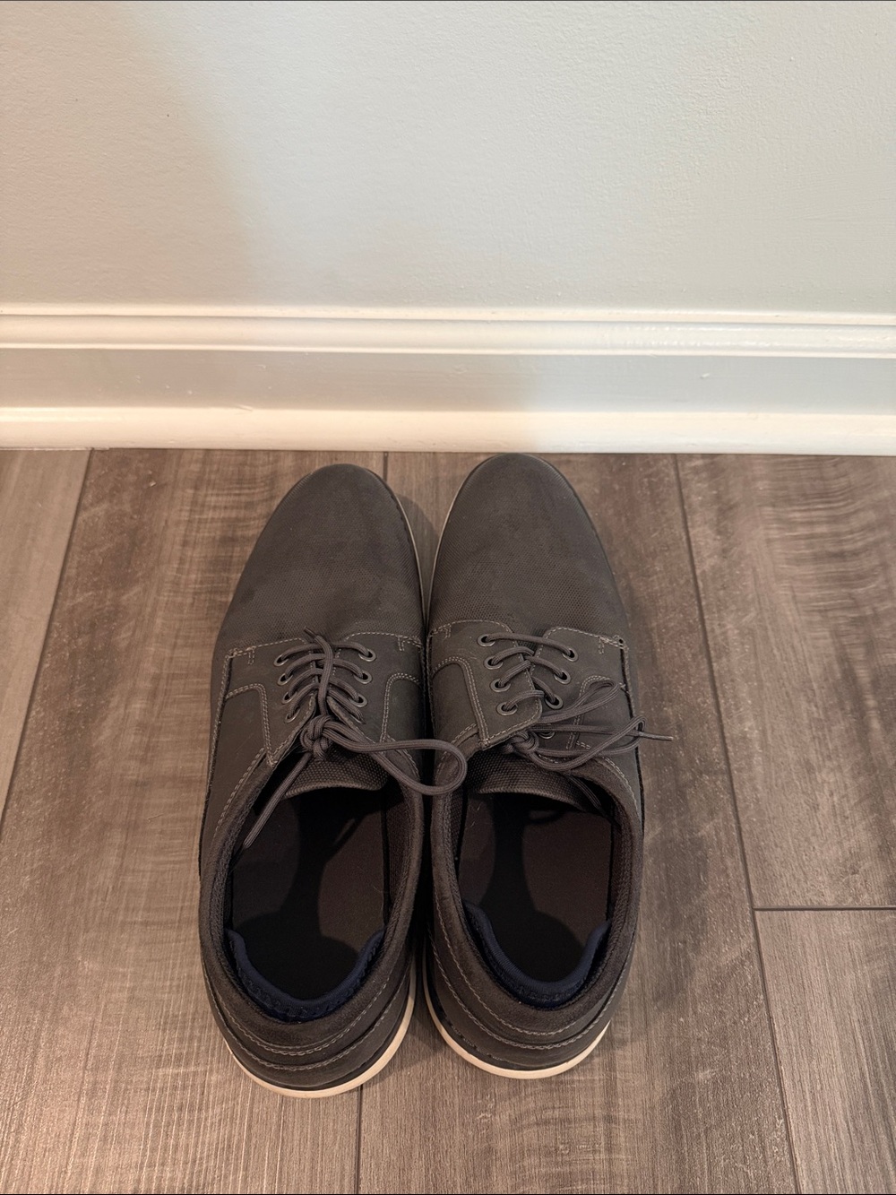 Aldo Men's Dark Gray Lace-Up Slip-On Loafers